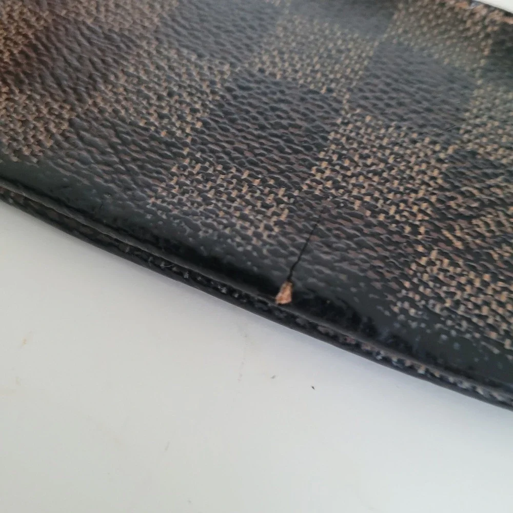 Louis Vuitton Damier Ebene Cles Key Pouch Brown Canvas Coin Purse Wallet